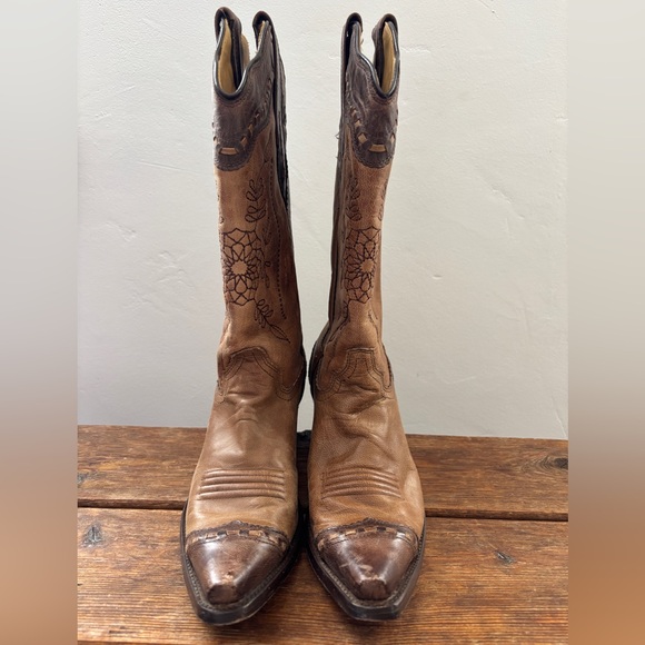 CORRAL Western Cowboy Boot Women’s 7.5M Brown Floral Embroidery Mexico A2500 - Picture 6 of 12